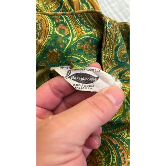 VINTAGE 60'S KERRYBROOKE PAISLEY PLEATS DRESS 2/4 - Picture 7 of 7